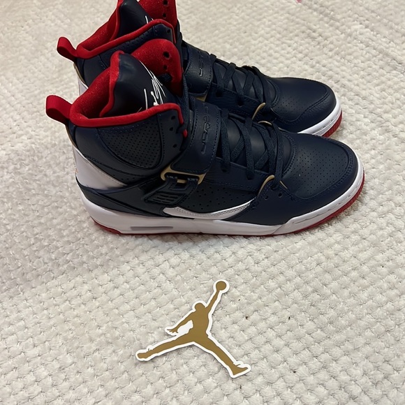Nike Jordan Flight 45 High Blue & Red GS Sneaker CZ8768-400 - Youth Size 5 - Picture 9 of 10